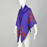 Emanuel Ungaro Paisley Print Purple Tapestry Shawl