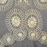 1970s Saks Fifth Avenue Gray Wool Dress with Embroidery