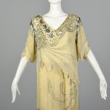 Large 1980s Beaded Two Piece Flapper Style Dress