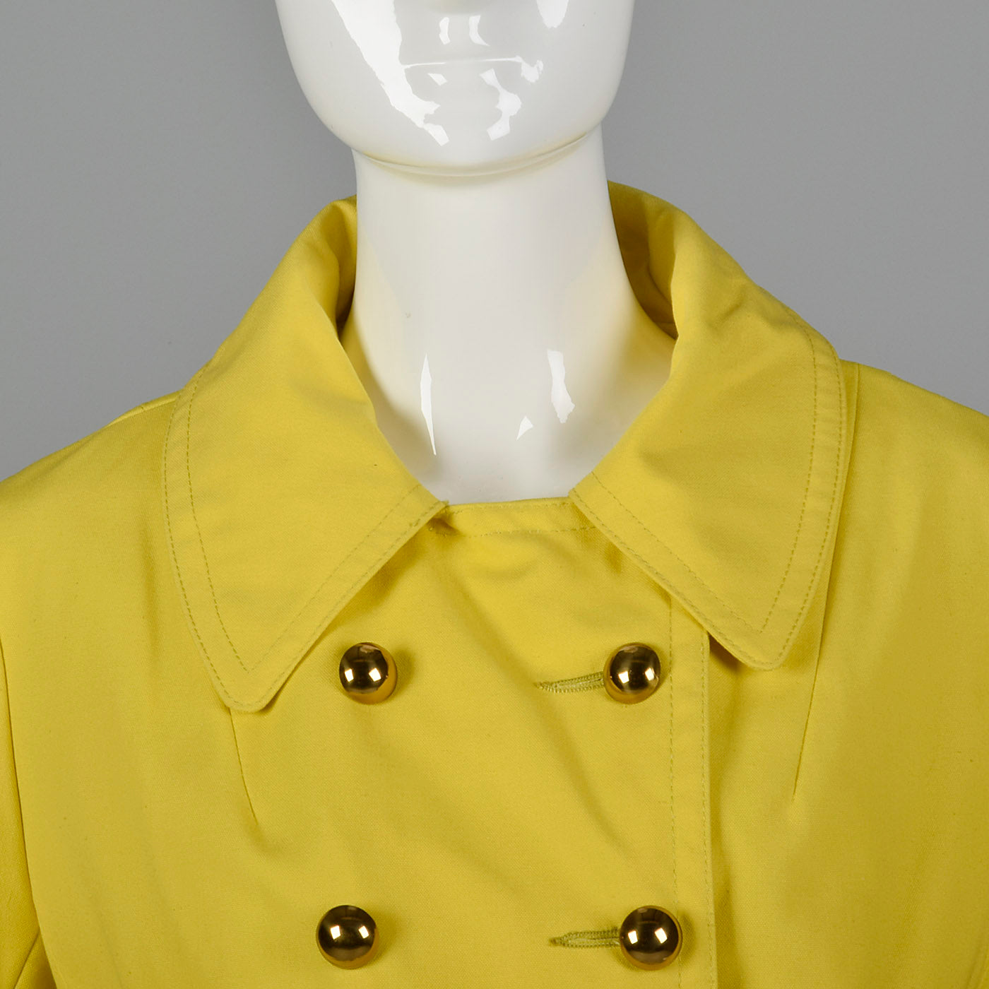 1960s Anne Klein Mod Yellow Trench Coat