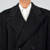 1940s Mens Black Mohair Overcoat
