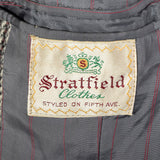 1950s Black and White Tweed Jacket with Red Stripe
