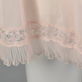 1950s Pink Nylon Nightgown with Ruffle Trim