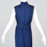 1970s Lilli Diamond Maxi Dress with Draped Neckline