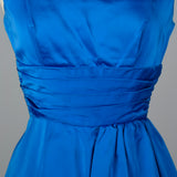 1950s Electric Blue Pencil Dress with Hip Sash