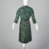 Large 1950s Silk Dress and Jacket Set