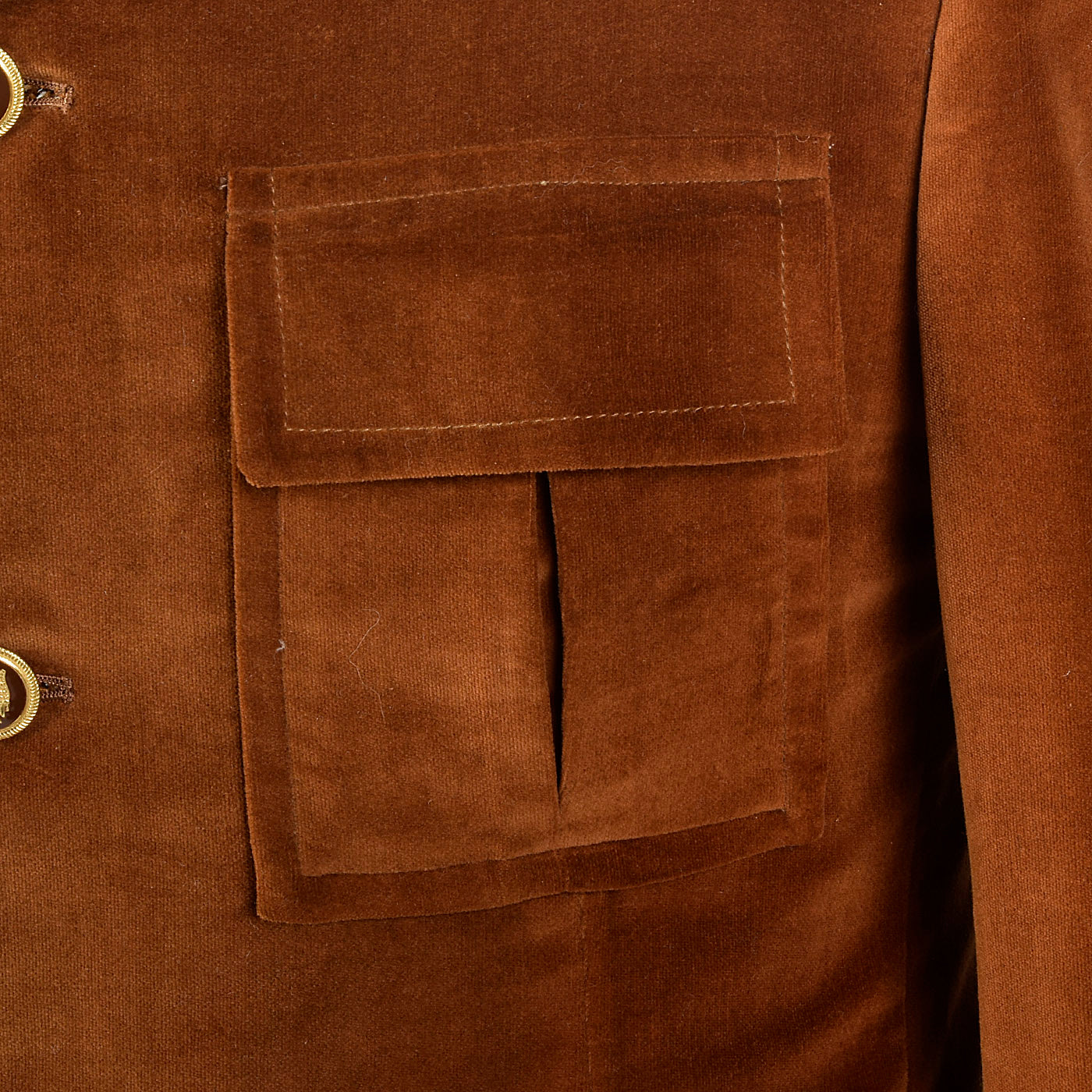 1960s Mens Brown Velvet Mod Jacket