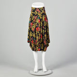 XS 1940s Novelty Print Cotton Harem Skirt