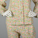 1960s Deadstock Flannel Pajamas in Pink Floral