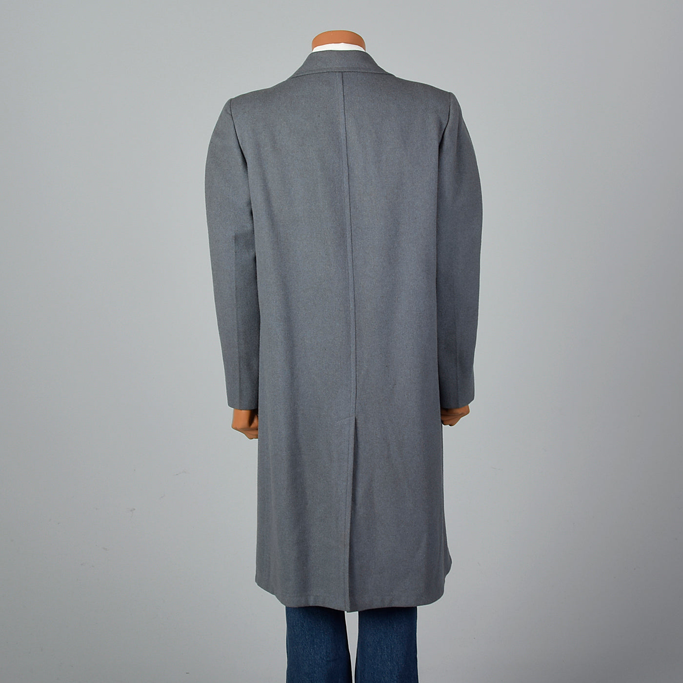 1950s Mens Gray and Blue Overcoat