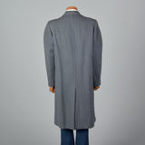 1950s Mens Gray and Blue Overcoat