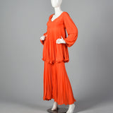 1970s Orange Palazzo Pant Set