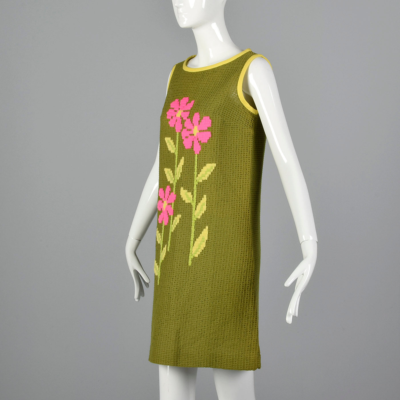 1960s Deadstock Shift Dress with Mesh-Style Overlay