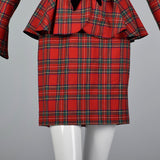 1990s Emanuel Ungaro Parallele Two Piece Plaid Skirt Suit