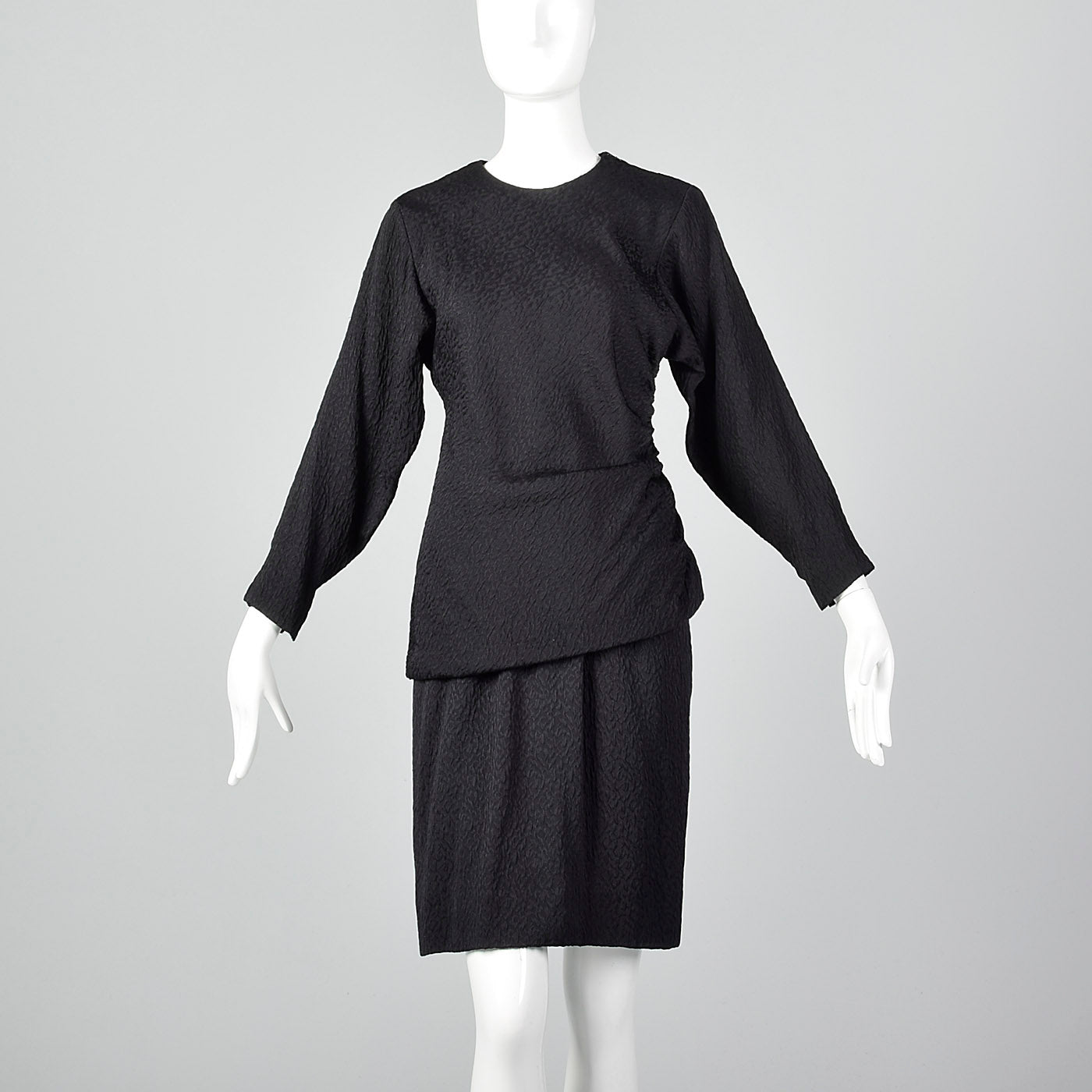 1990s Oscar de la Renta Black Two Piece Dress