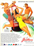 1930s Jantzen Red Swimsuit with Drawstring Back