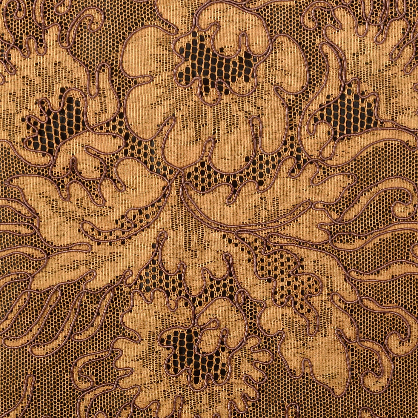1950s Brown Lace Overlay Skirt Suit