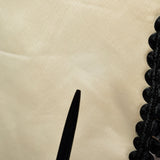 1960s Mollie Parnis White Satin Dress with Black Trim