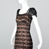 1940s Black Lace Mermaid Dress