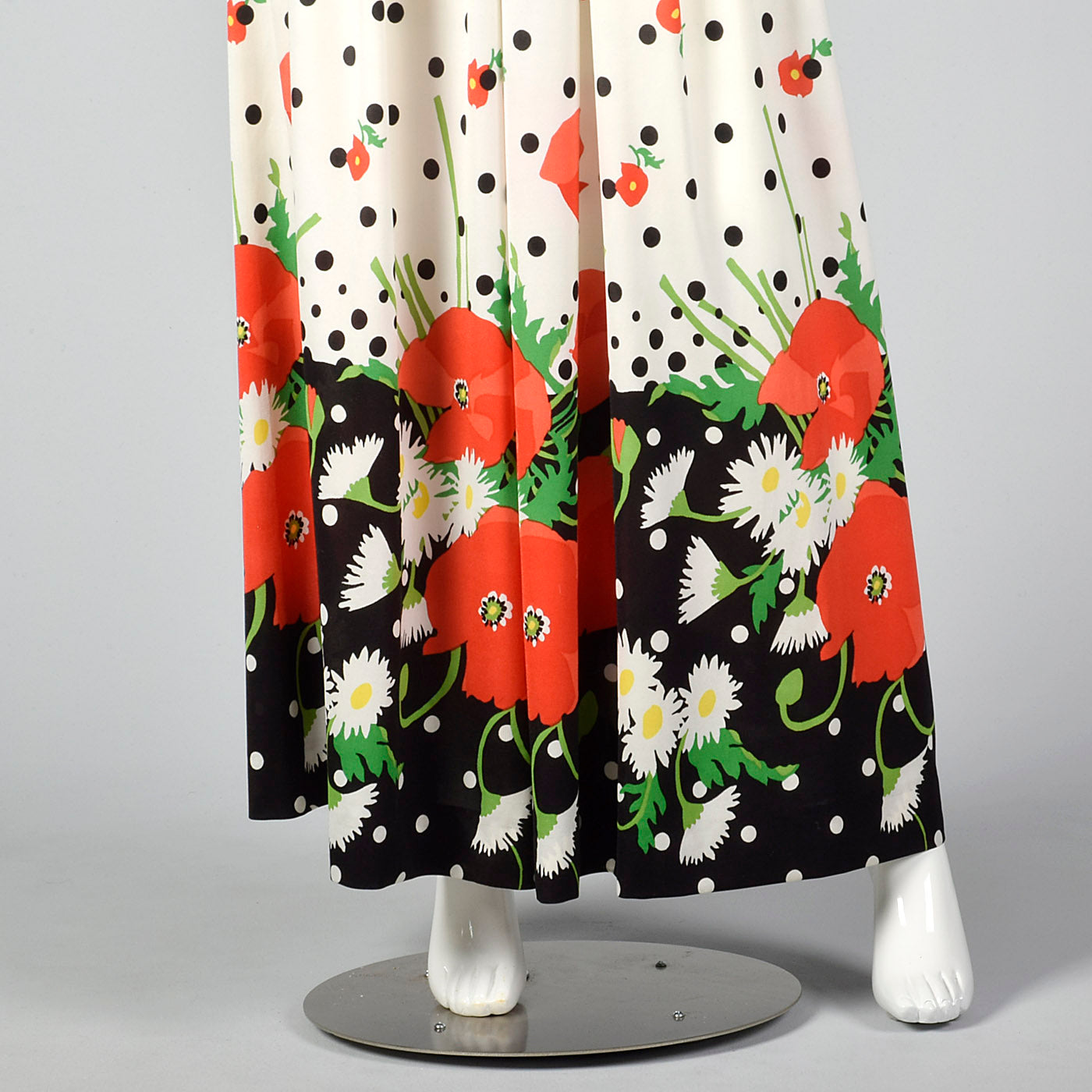 1960s Oscar de la Renta Poppy Print Palazzo Jumpsuit
