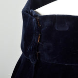 XS Anne Klein Navy Velvet Full Circle Skirt