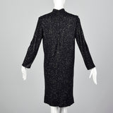 1980s Black Glitter Sack Dress
