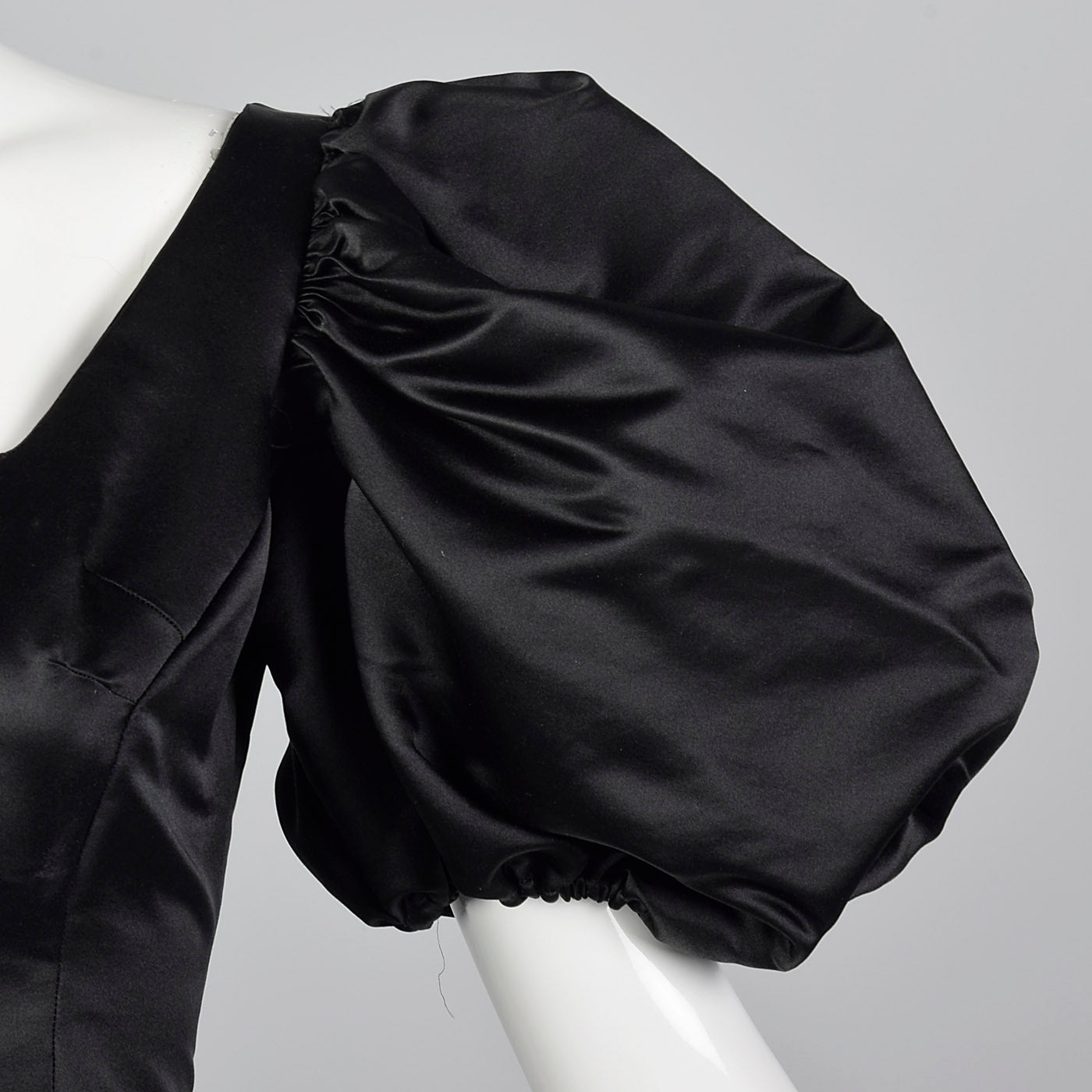 1980s Black Party Dress with Applique Full Circle Skirt