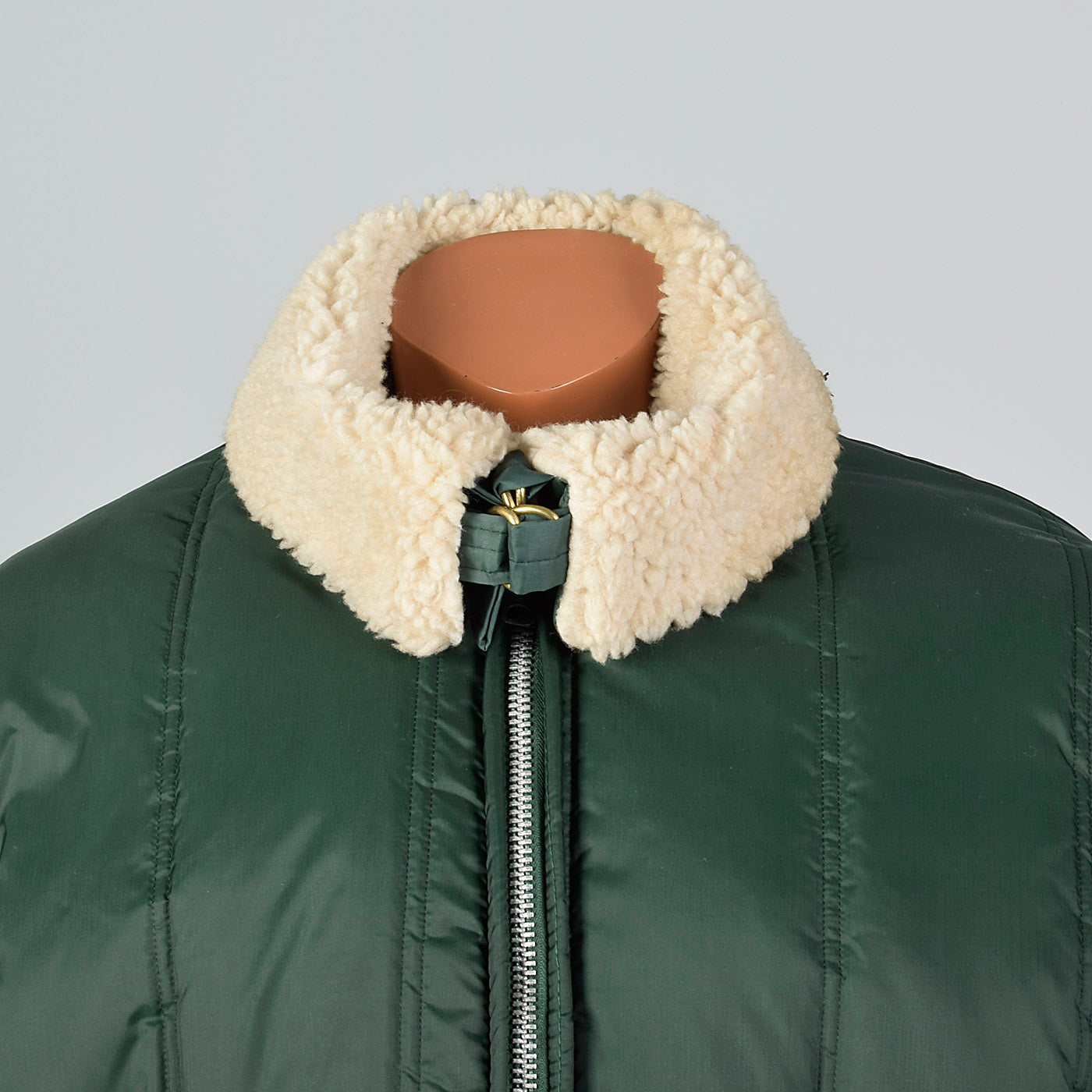 1960s Men's Green Satin Chore Coat