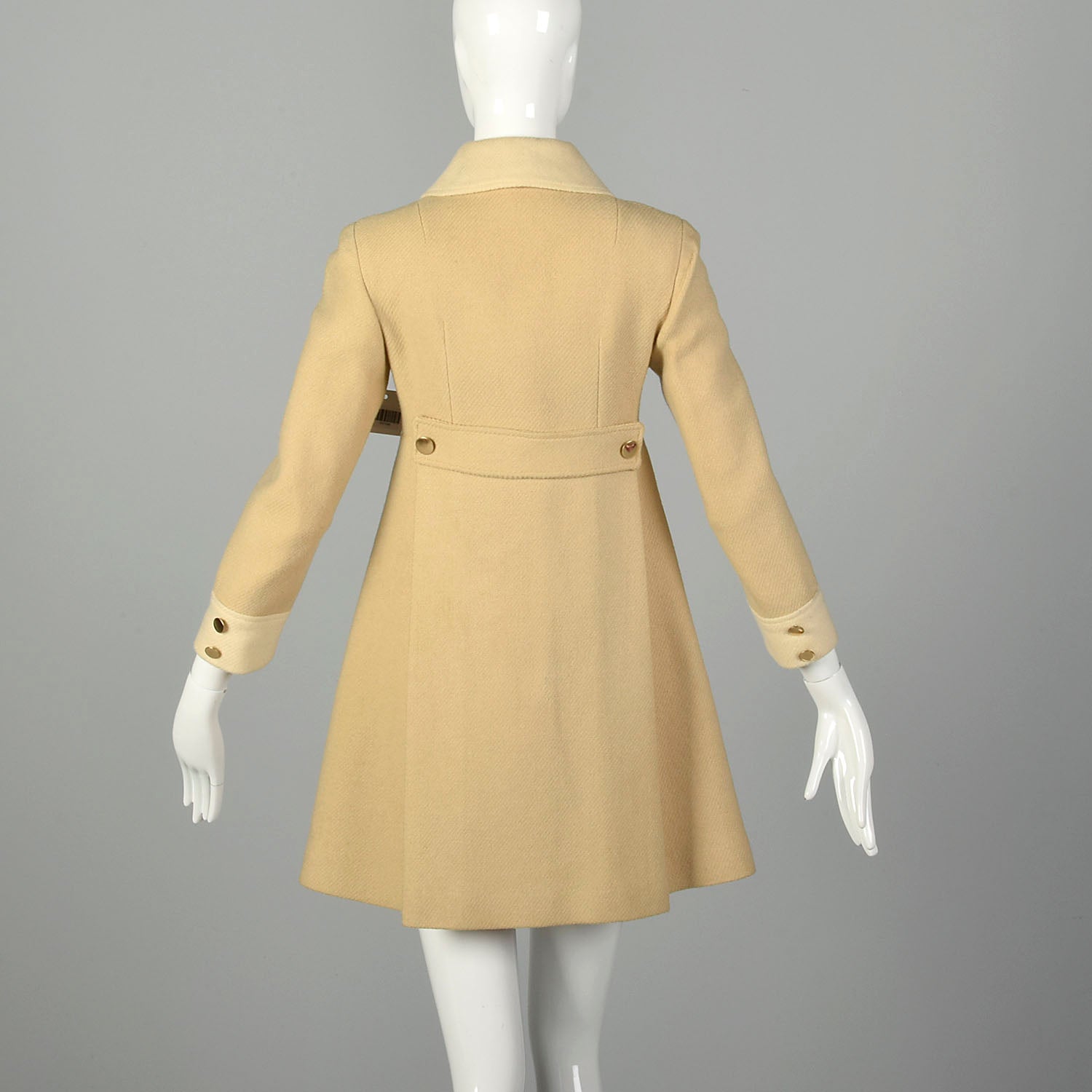 XXS 1960s Coat Mod Babydoll Style Beige Mini Jacket