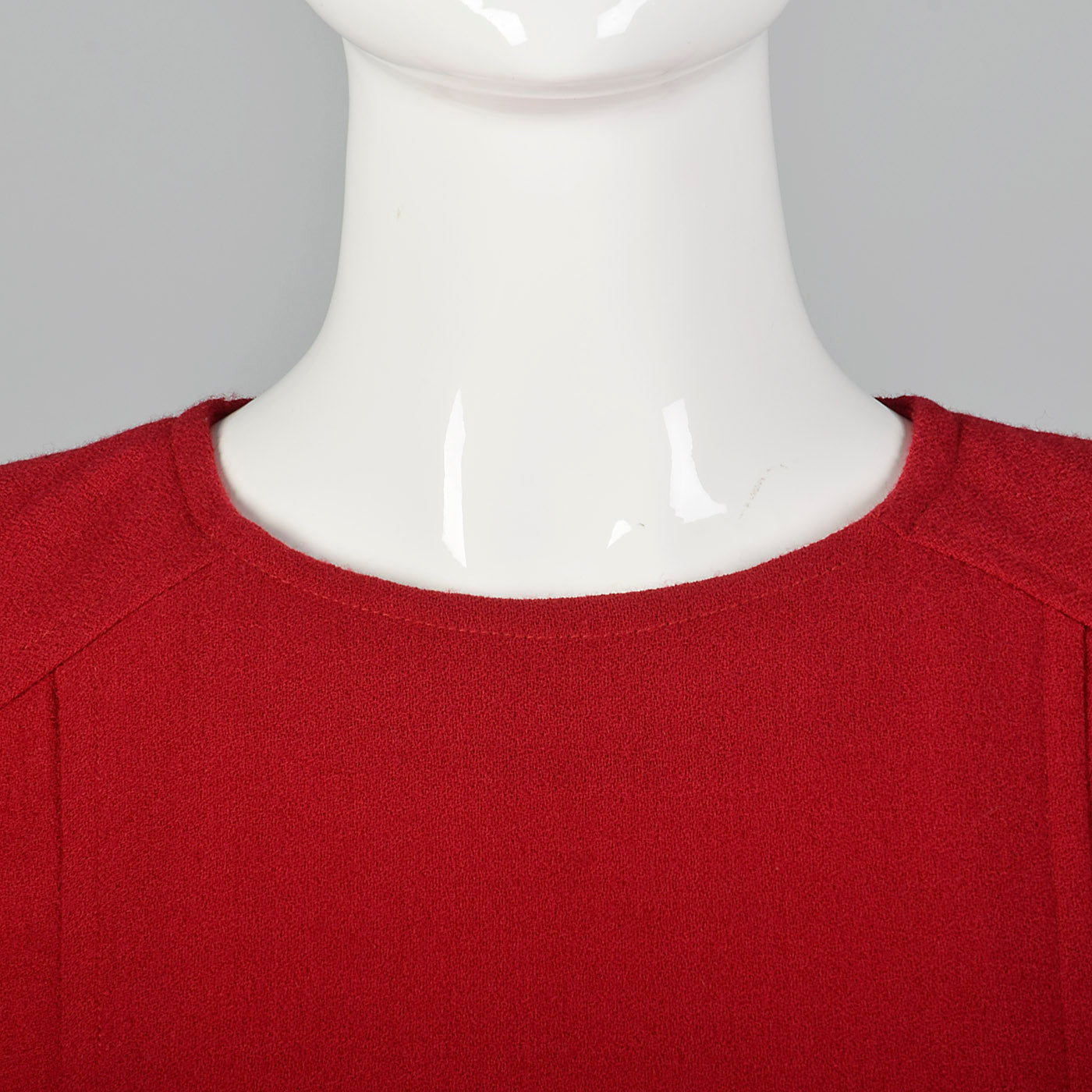 1980s Travilla Red Wool Dress