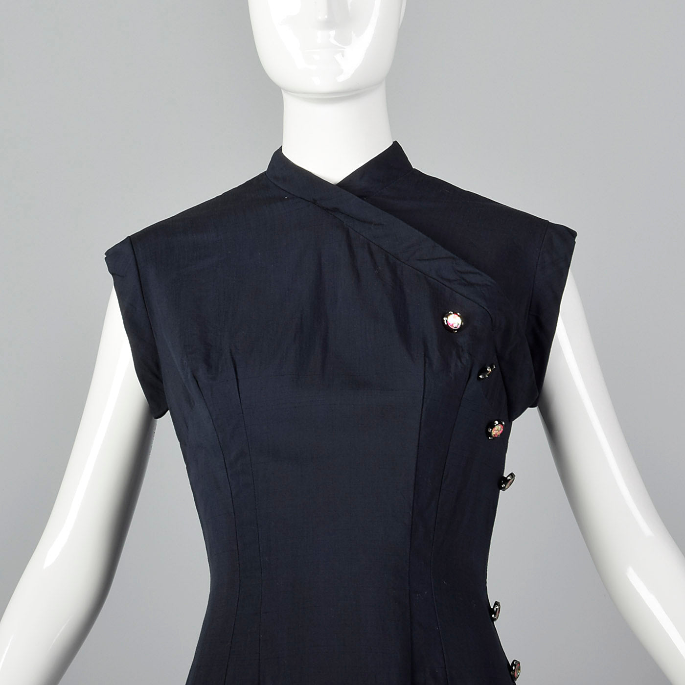 XS-Small Black Cheongsam Dress