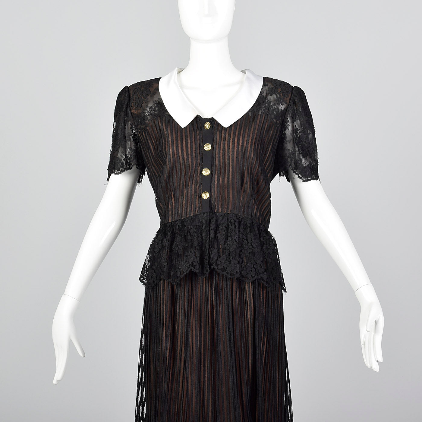 1980s Mignon Black Lace Separates