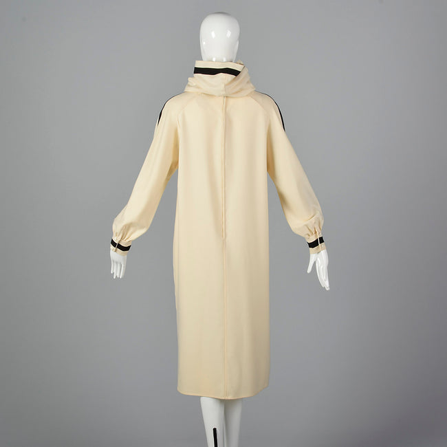 1980s Bernard Perris Dress with Cowl Neck