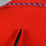 1940s Red Mexican Tourist Jacket with Appliques