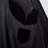 1950s Black Full Length Gown with Velvet Trim