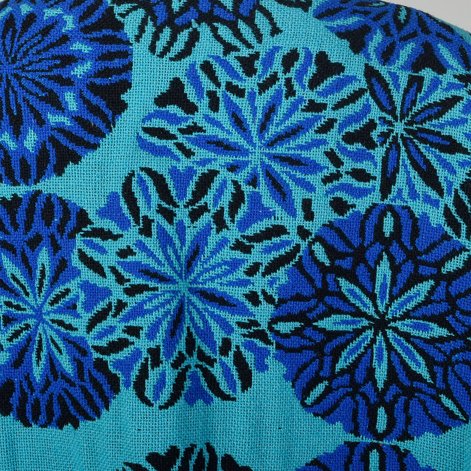 1970s Reversible Blue Floral Tapestry Cape
