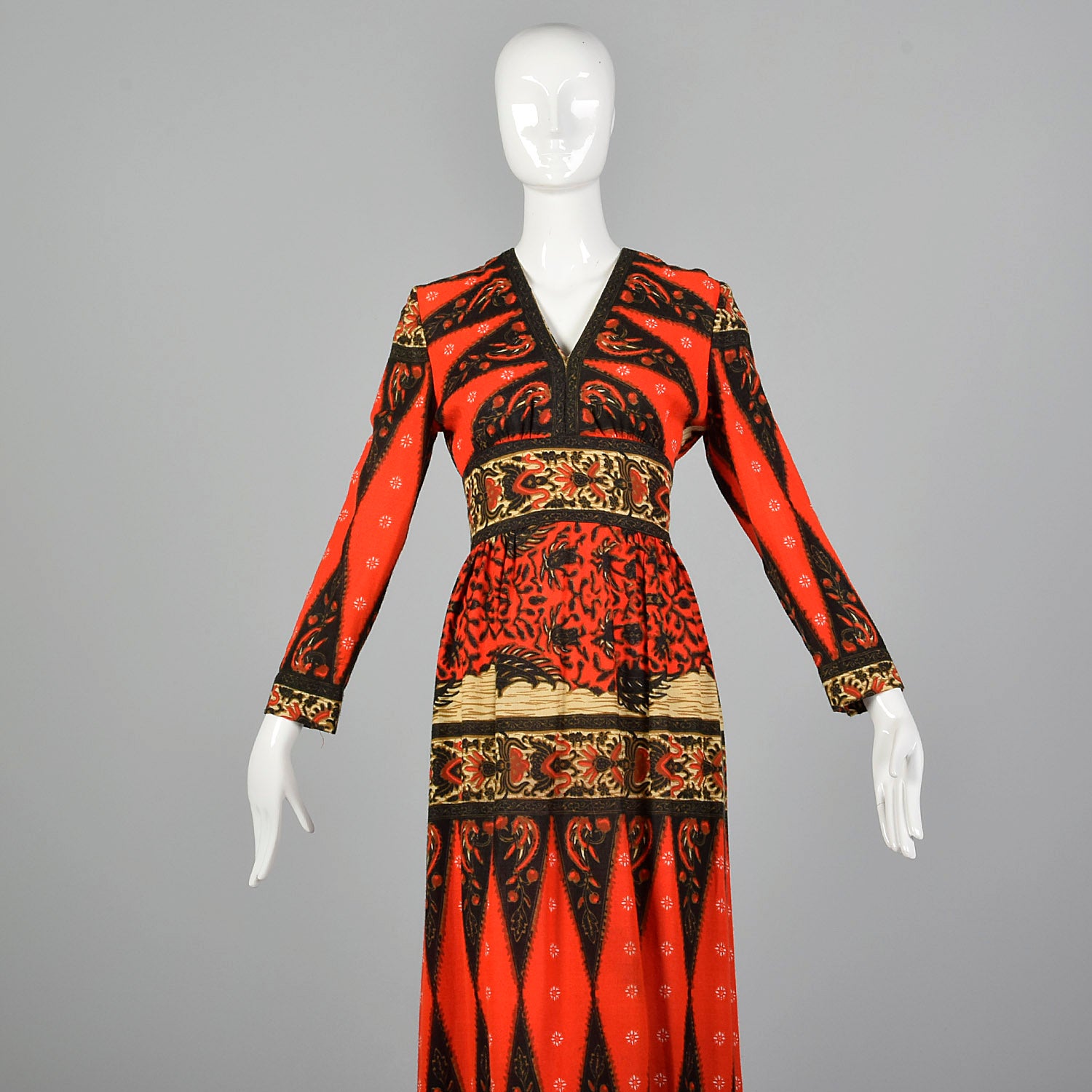 1970s Suzy Perette by Victor Costa Bohemian Dress