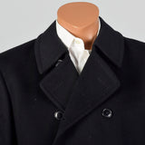 1980s Black Wool Heavy Overcoat