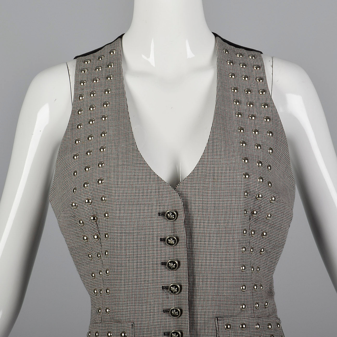 1990s Todd Oldham Seven 7 Studded Wool Vest