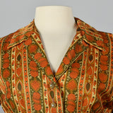 1960s Orange and Green Shirtwaist Dress