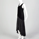 XS 1930s Drop Waist Velvet and Silk Evening Dress