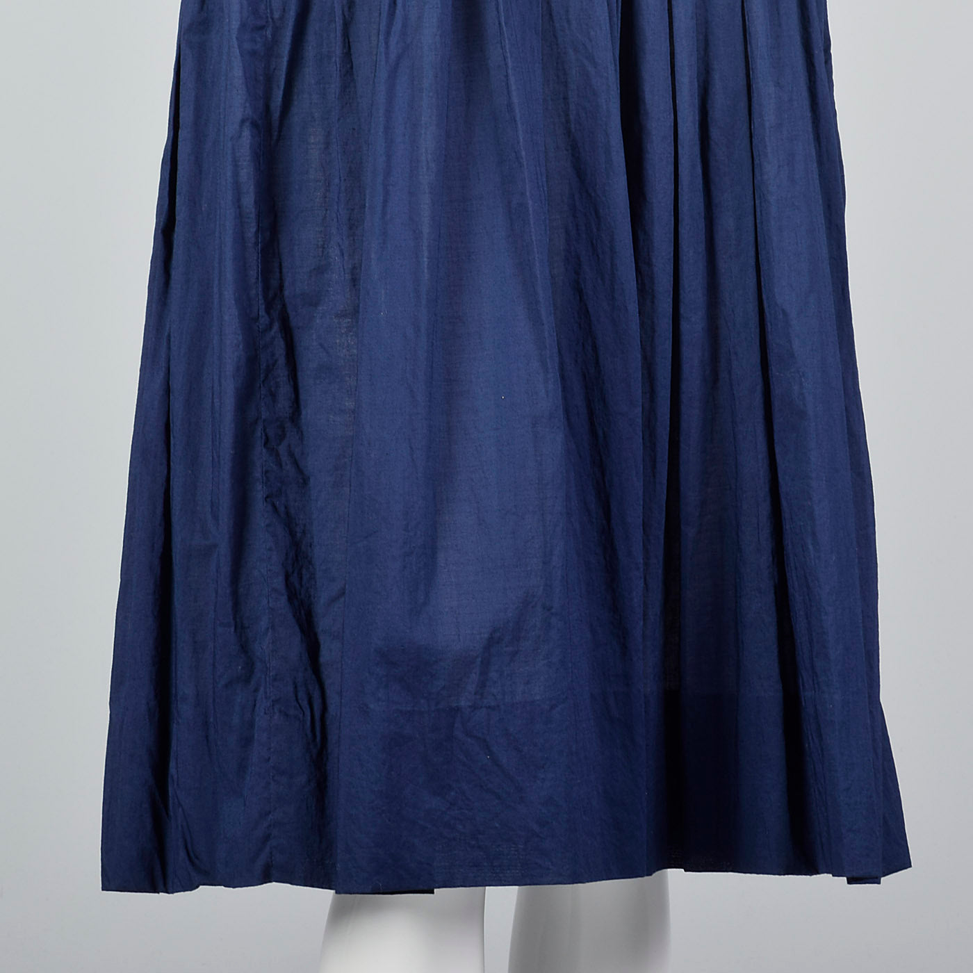 1950s Navy Cotton Day Dress with Ruffle Front