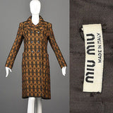Bohemian Miu Miu Tapestry Coat with Double Breasted Closure