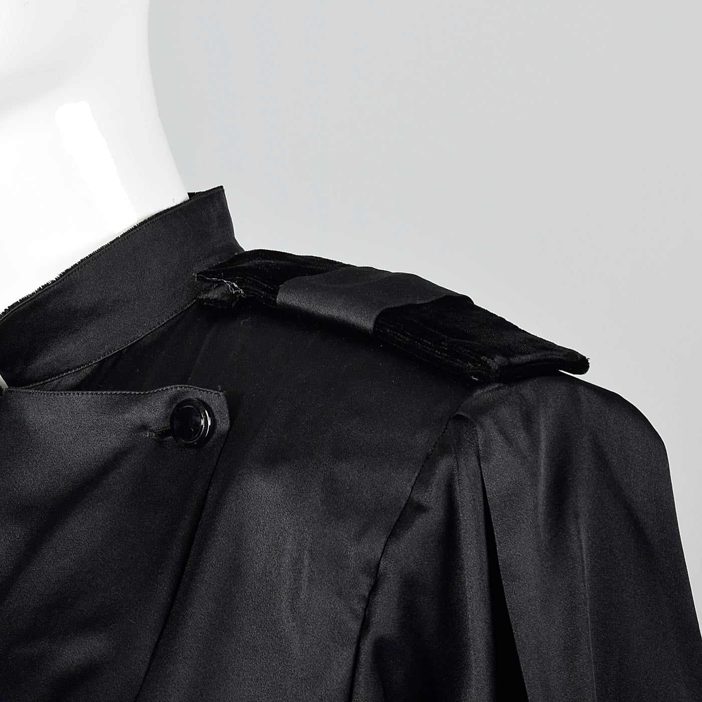 1980s Black Silk Wrap Dress