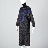 1980s Emanuel Ungaro Wool Sweater Dress with Button Up Turtleneck