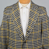 1970s Mens Mod Blazer in Navy Plaid