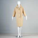 1960s Cream Boucle Tweed Car Coat