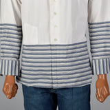 2000s Dolce & Gabbana Brown and Blue Color Blocked Shirt