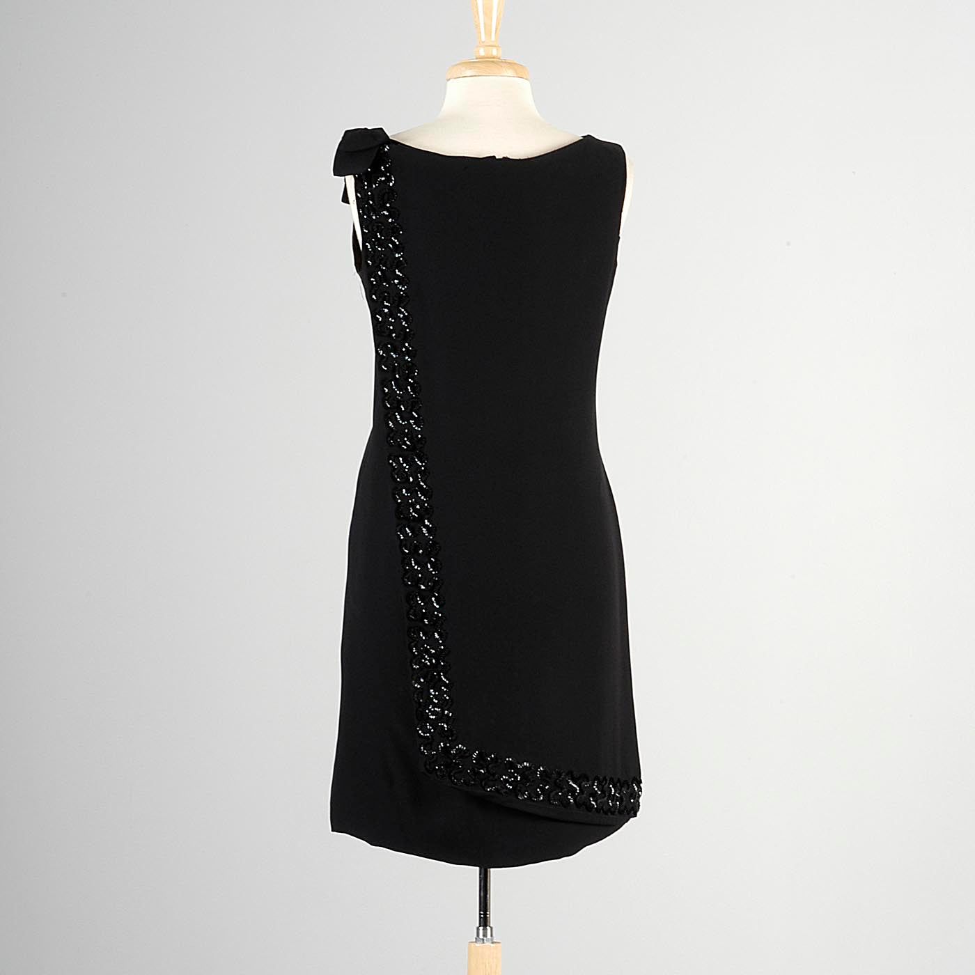 1960s Little Black Dress with Asymmetric Train