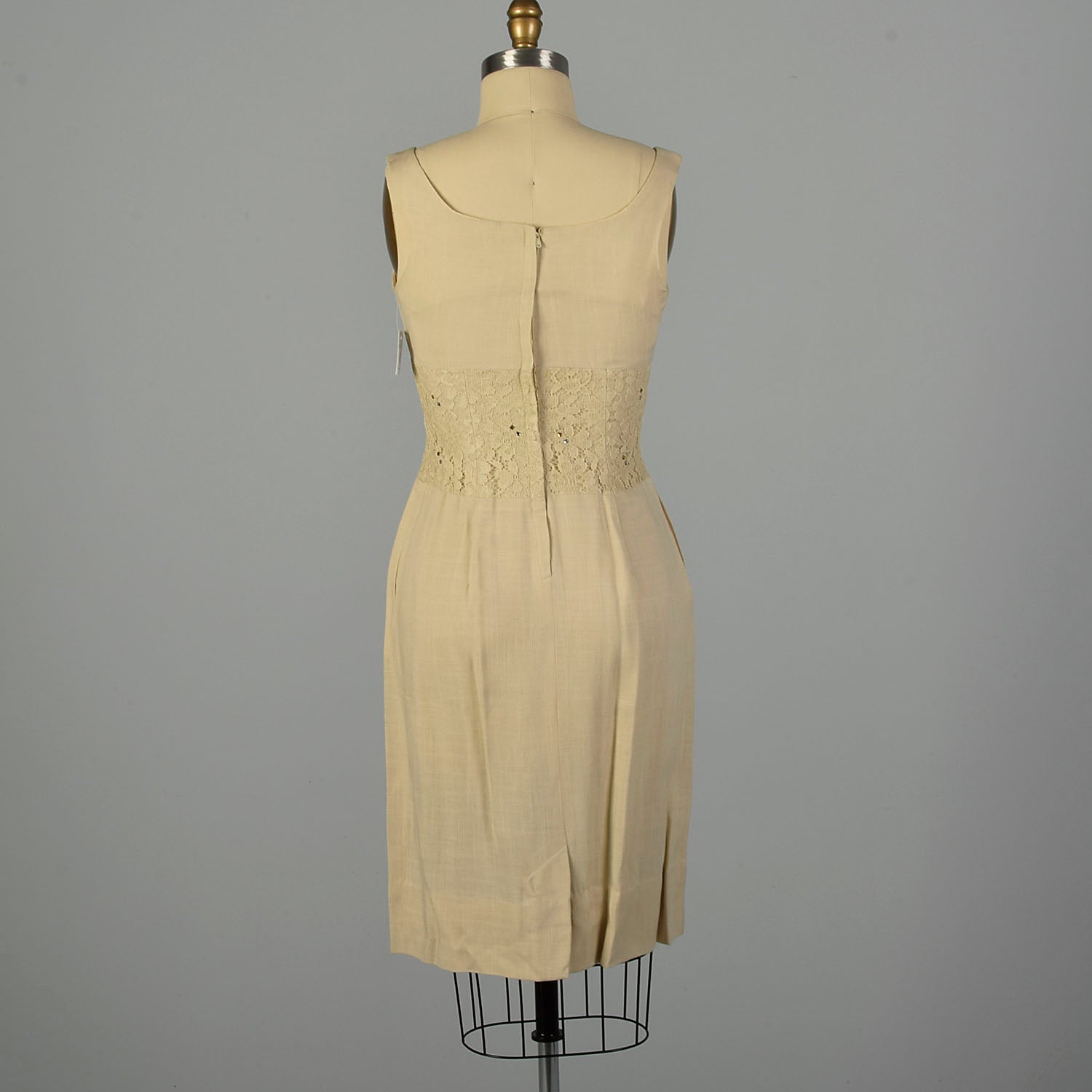 Small 1950s Linen-Look Dress and Jacket Set Wiggle Dress